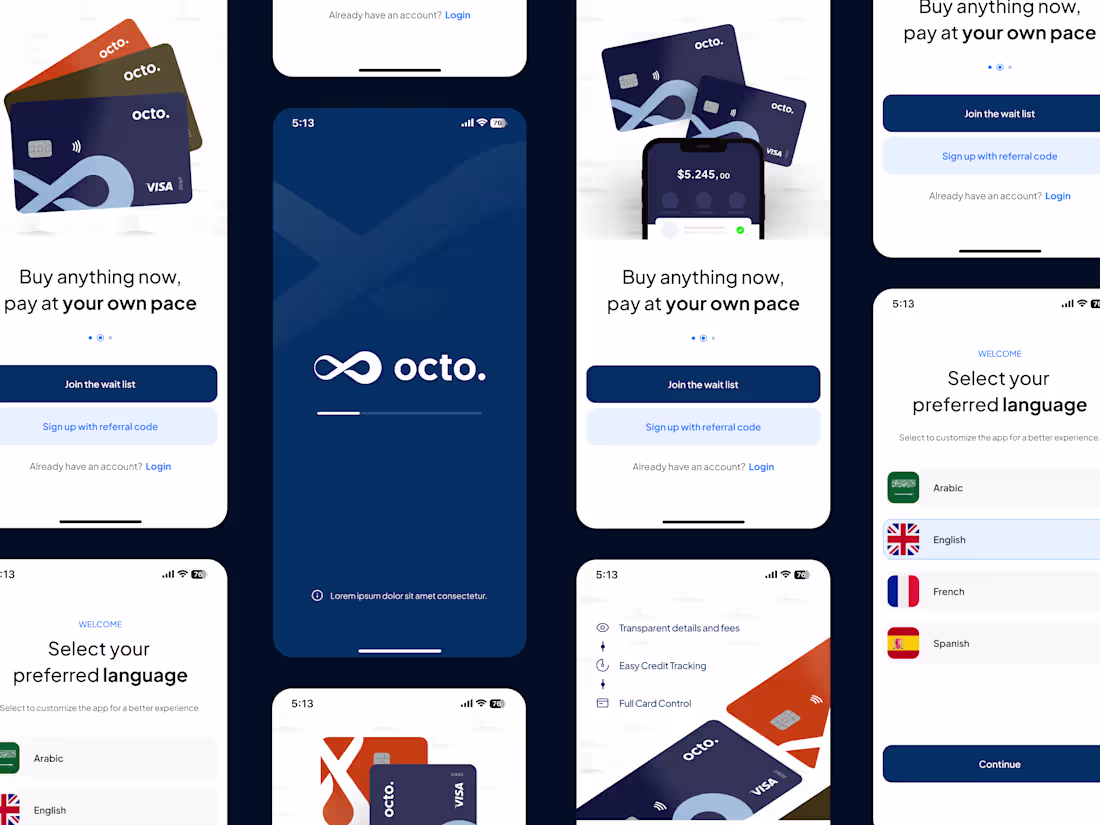 Cover image for OctoApp – UX/UI Design for Digital Banking Mobile App