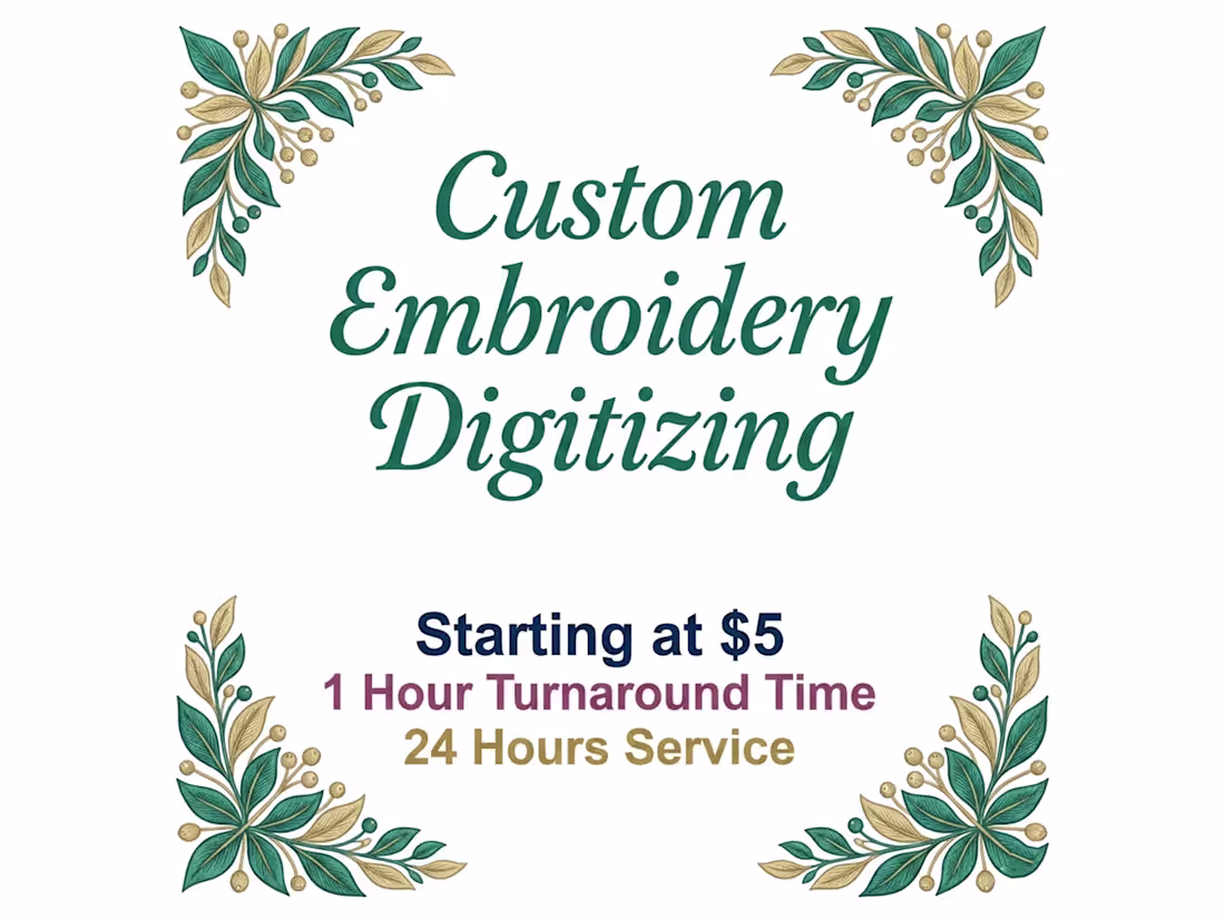 Cover image for Expert Manual Embroidery Digitizing & Vectorization