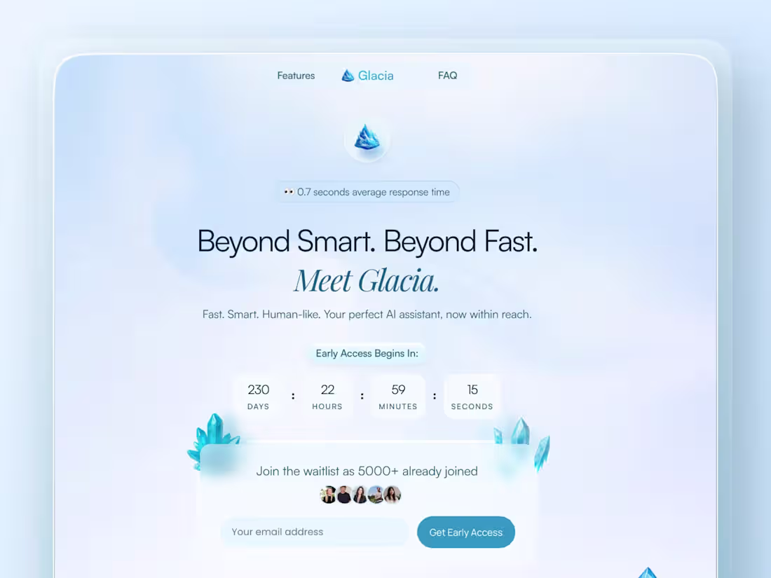 Cover image for Glacia- AI Chat Landing Page
