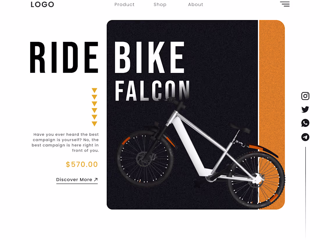 Cover image for Bicycle seller Web design template