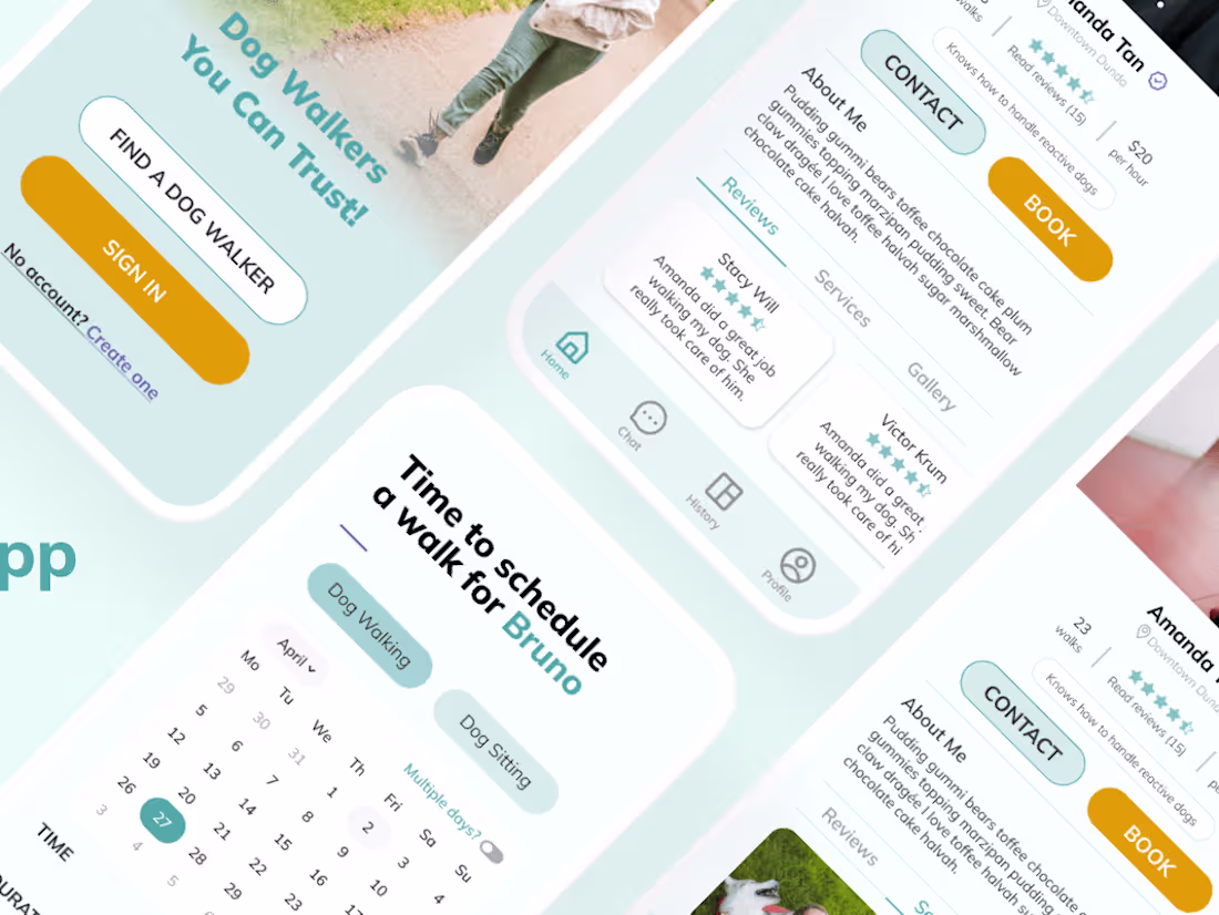 Cover image for Dog Walking App - UI/UX Design Project