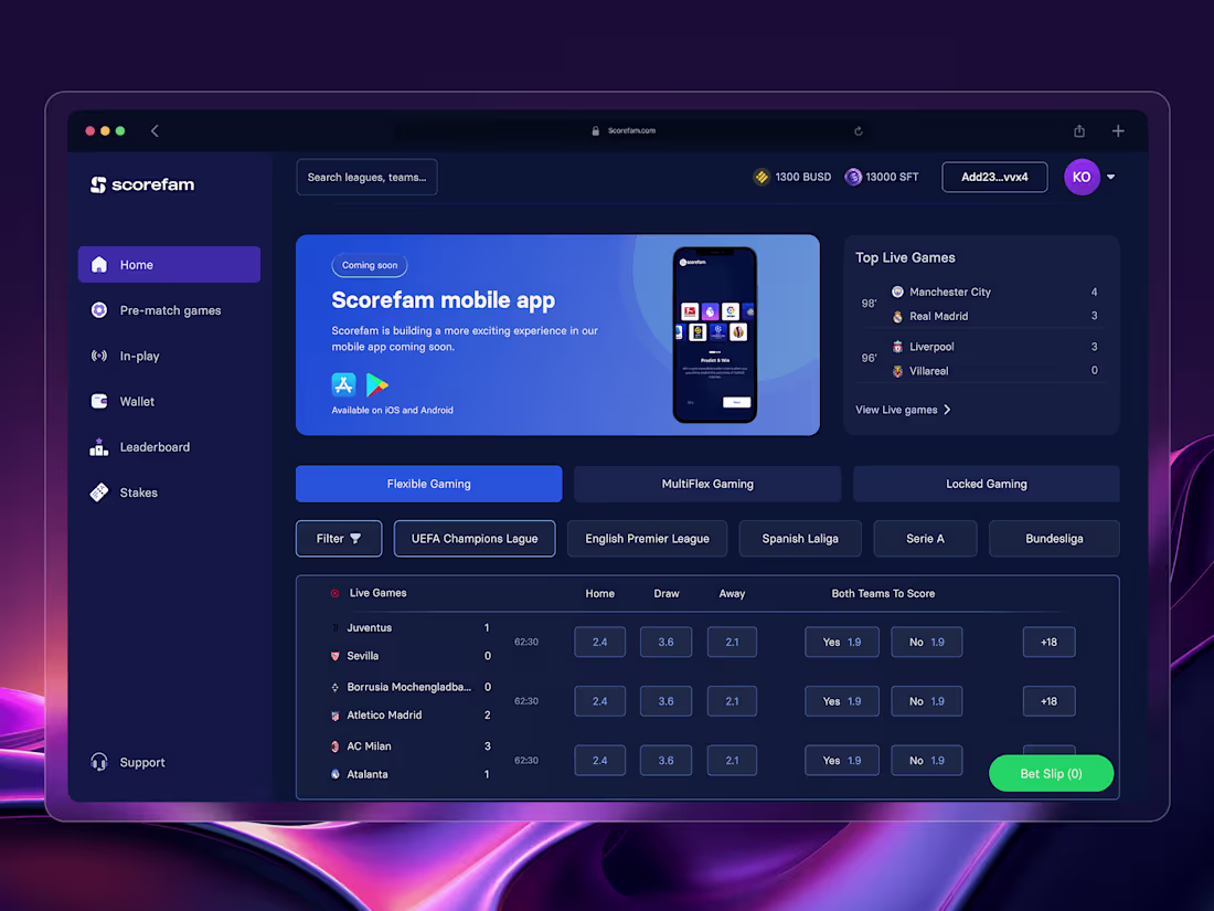 Cover image for Scorefam - A web3 sports prediction DApp