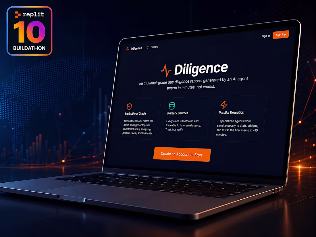 Cover image for Diligence — AI Due Diligence Tool for VC Analysts
