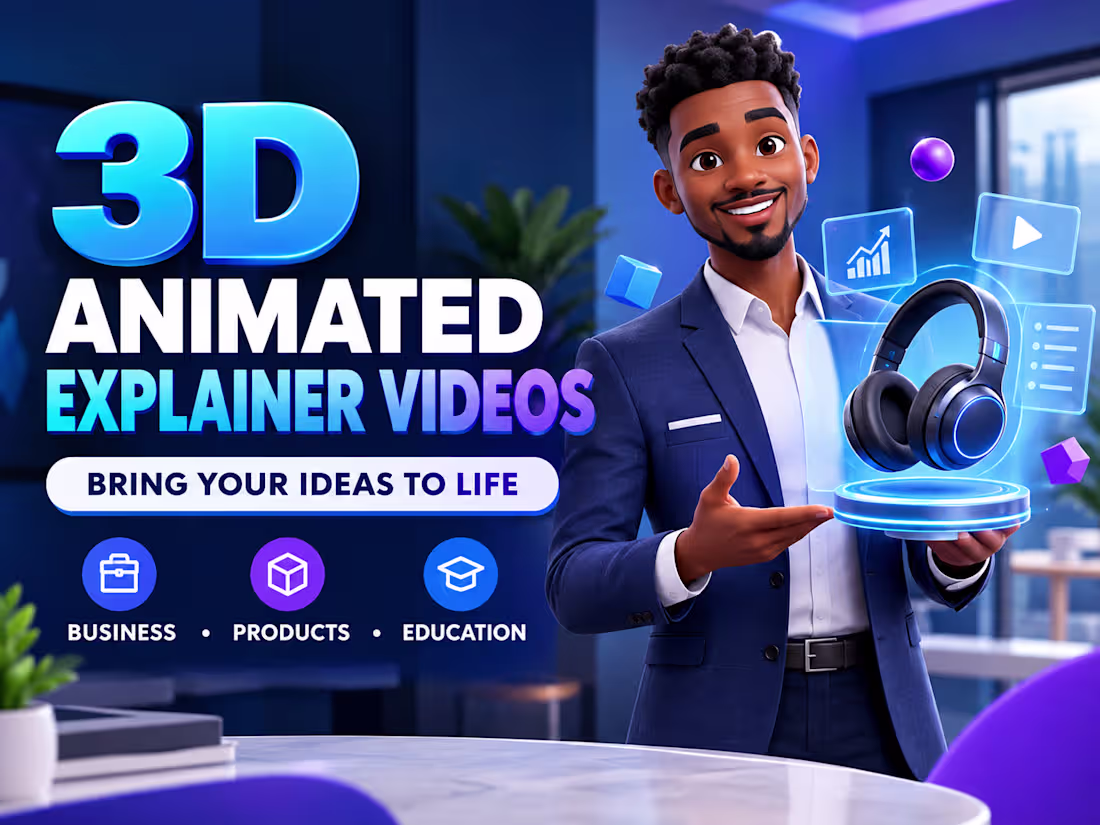 Cover image for I will create 3D animated explainer videos for your business