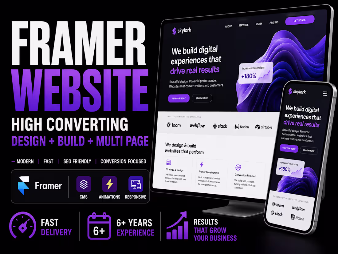 Cover image for Framer Website High Converting Design + Build + Multi Page
