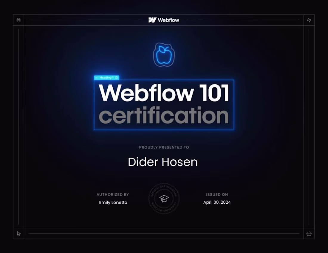 Cover image for Just earned my official Webflow