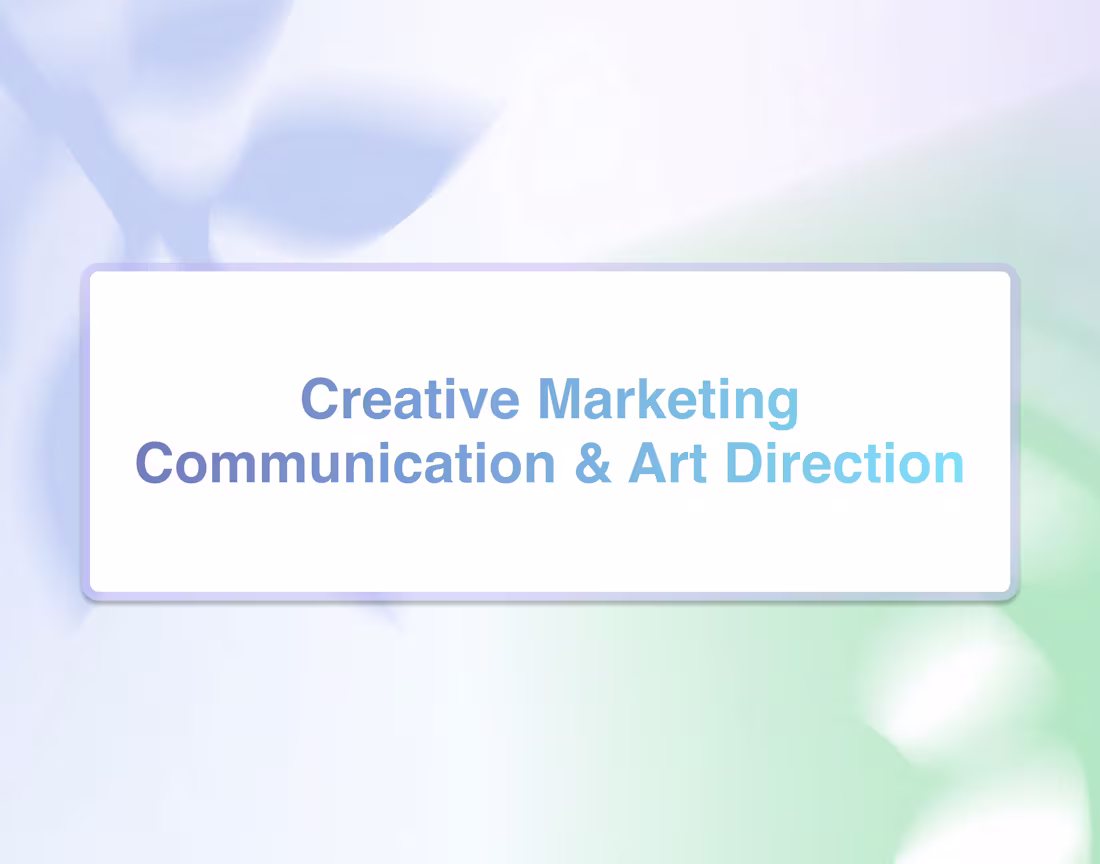 Cover image for Creative Marketing Communication & Art Direction