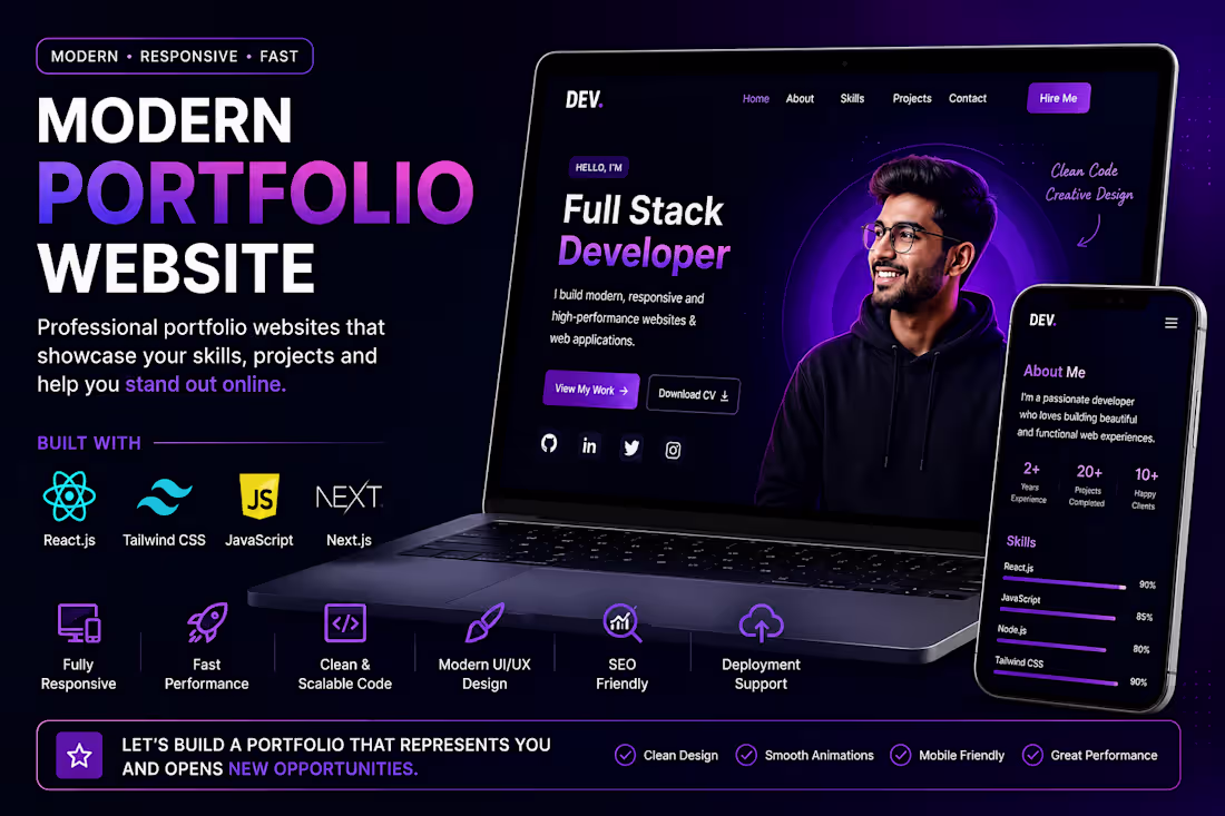 Cover image for Modern Portfolio Website Development