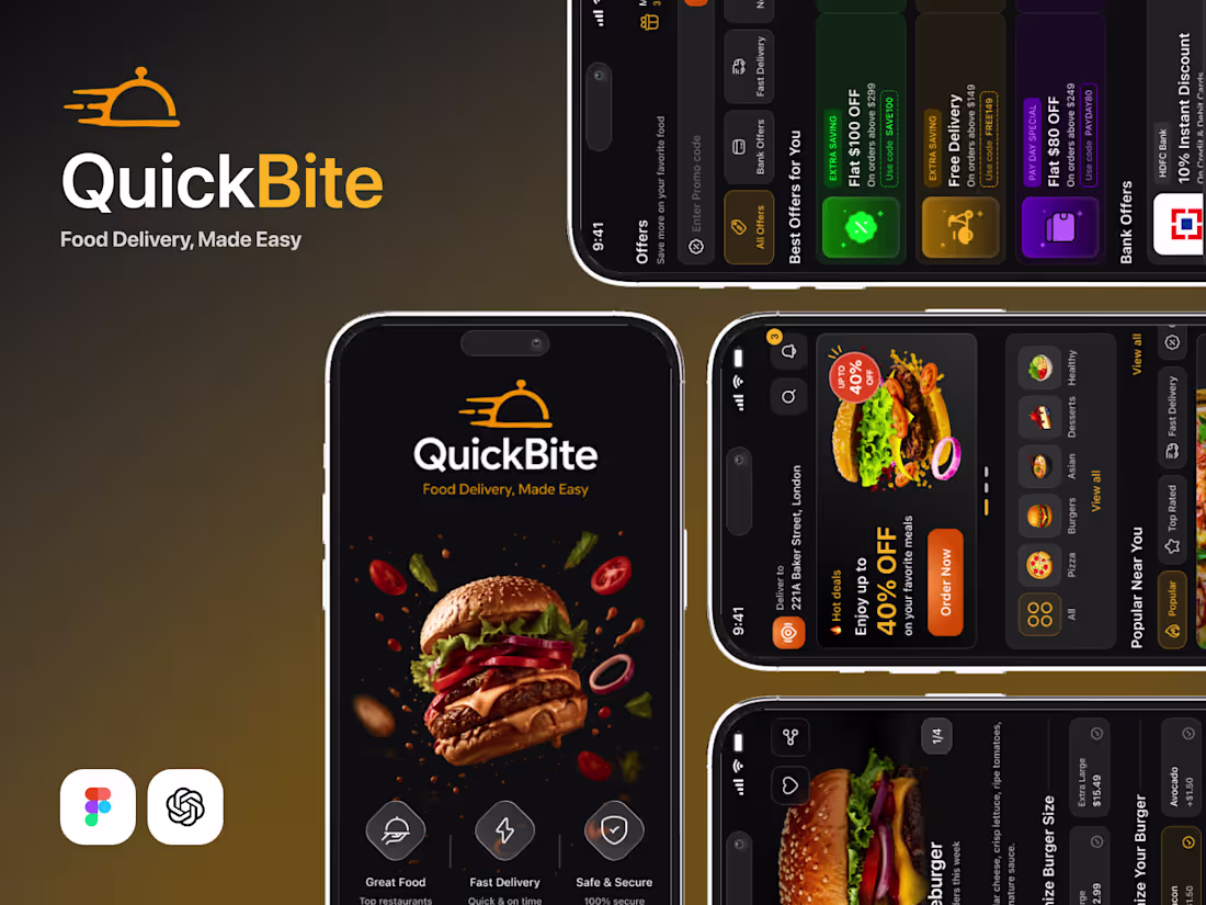 Cover image for QuickBite - Food Delivery App UI/UX Design