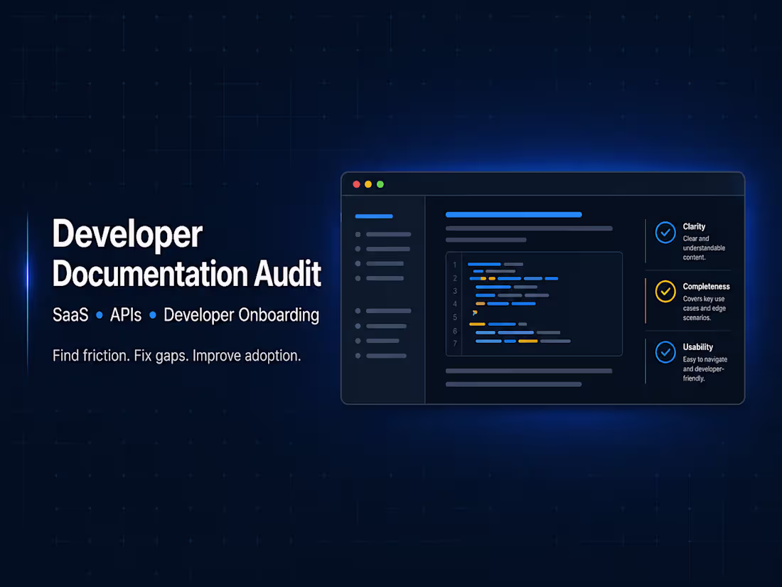 Cover image for Developer Documentation Audit for SaaS & APIs