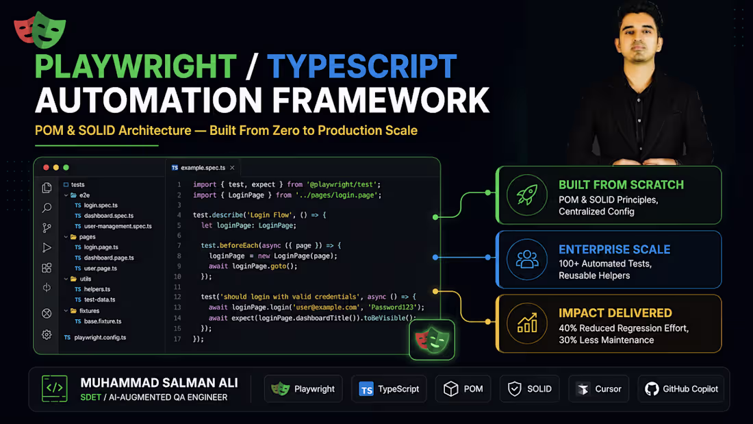 Cover image for Playwright / TypeScript Automation Framework