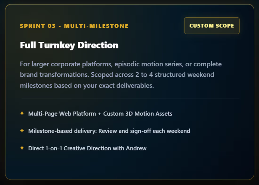 Cover image for Sprint 03: Multi-Weekend Custom Milestone Platform