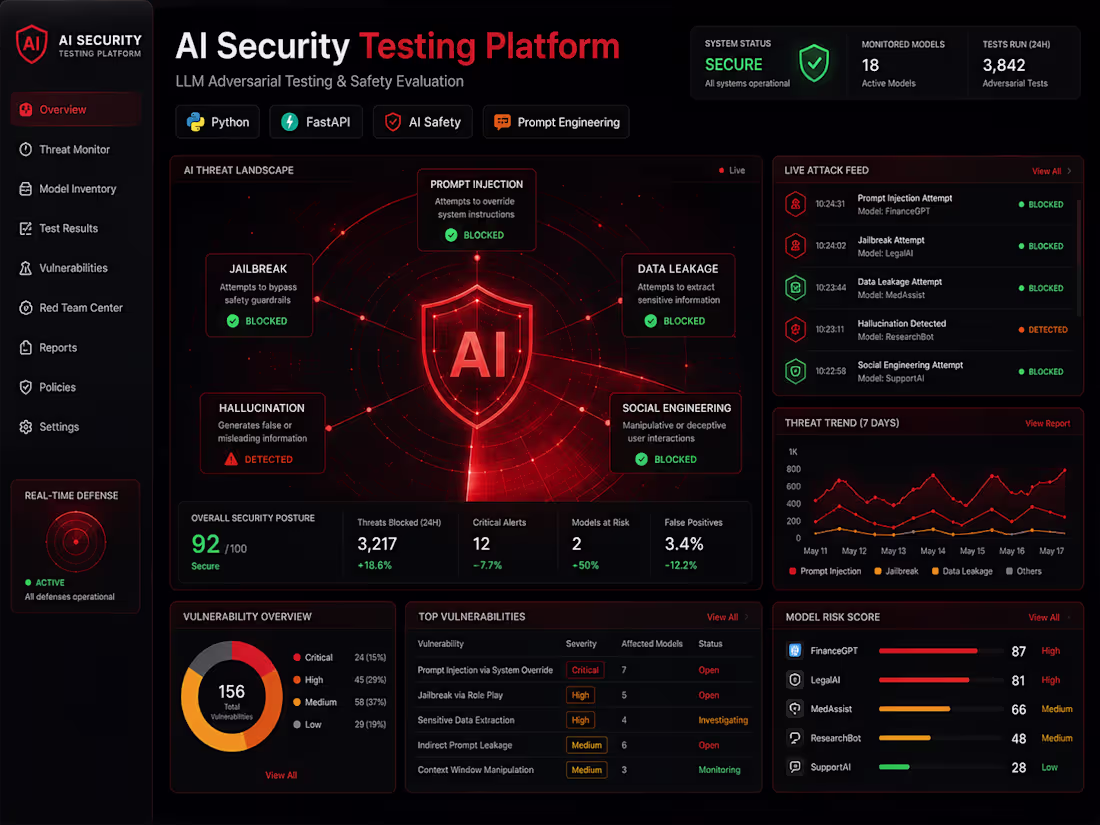 Cover image for AI Security Testing Platform (Sentinel