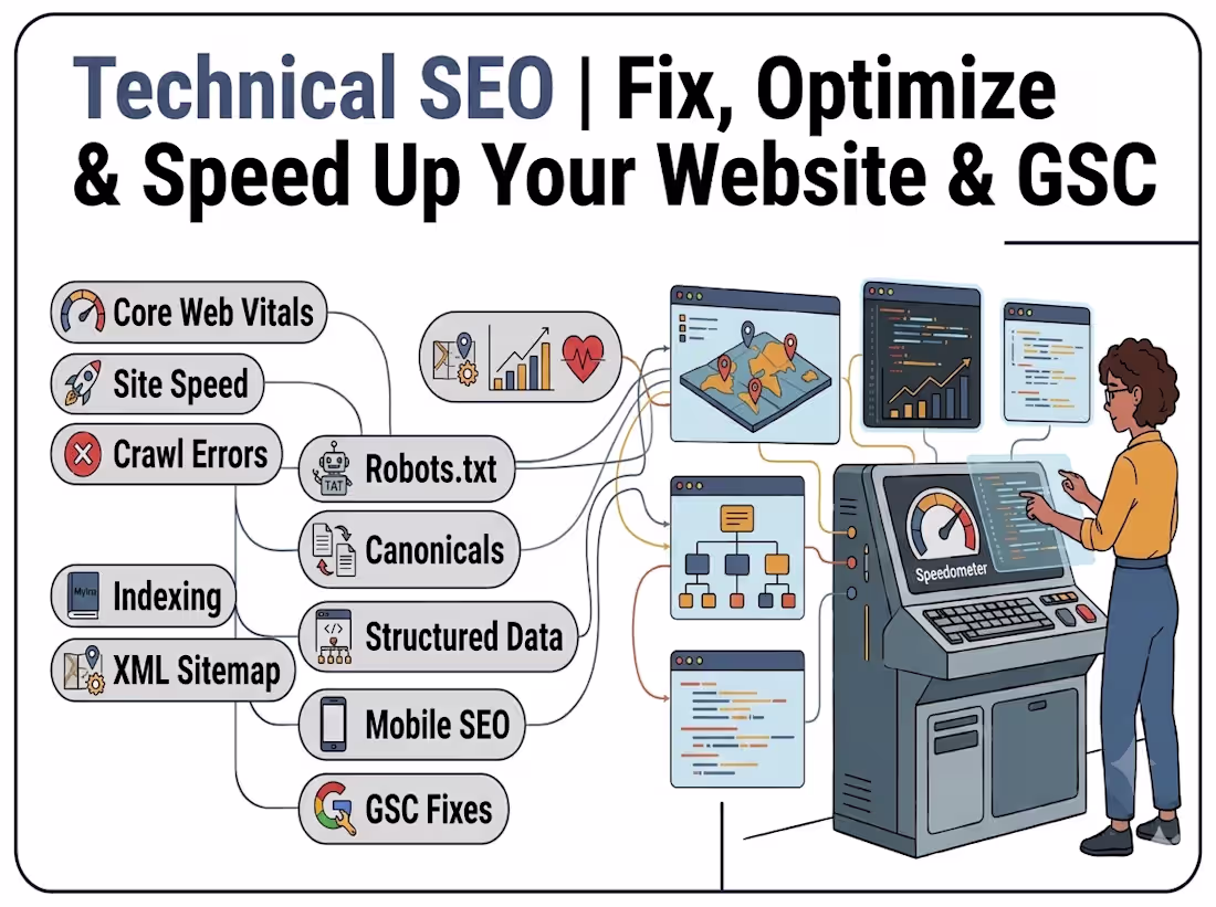 Cover image for Technical SEO | Fix, Optimize & Speed Up Your Website & GSC