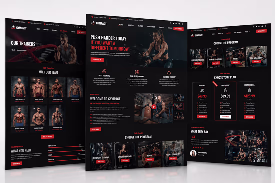 Cover image for WordPress Gym & Fitness Website Design | Gympack
