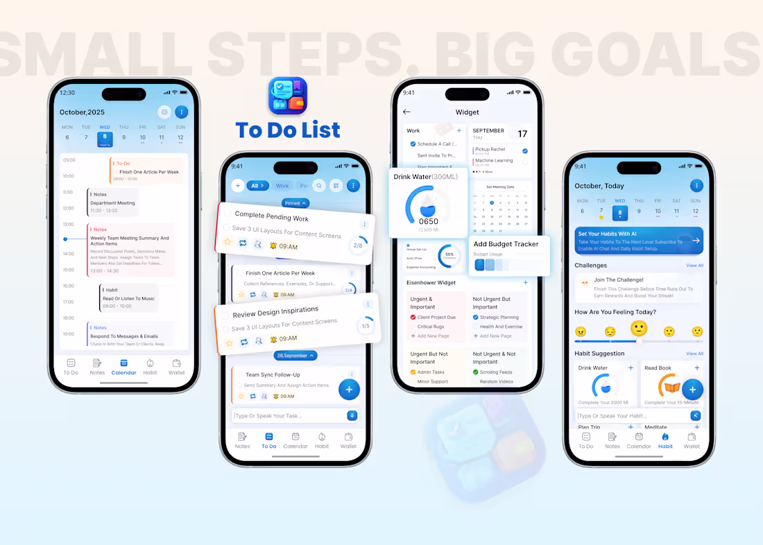 Cover image for AI Productivity App | To-Do, Habit Tracker & Calendar Planner