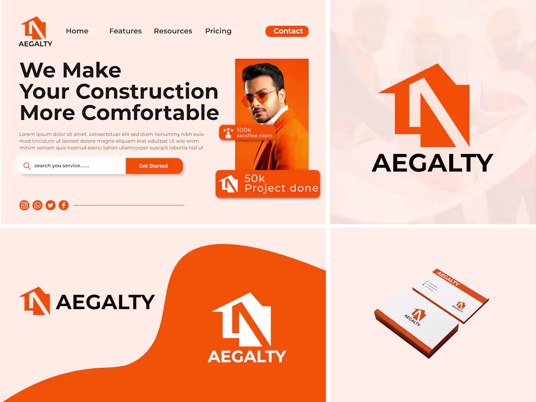 Cover image for Construction logo, Real Estate logo,