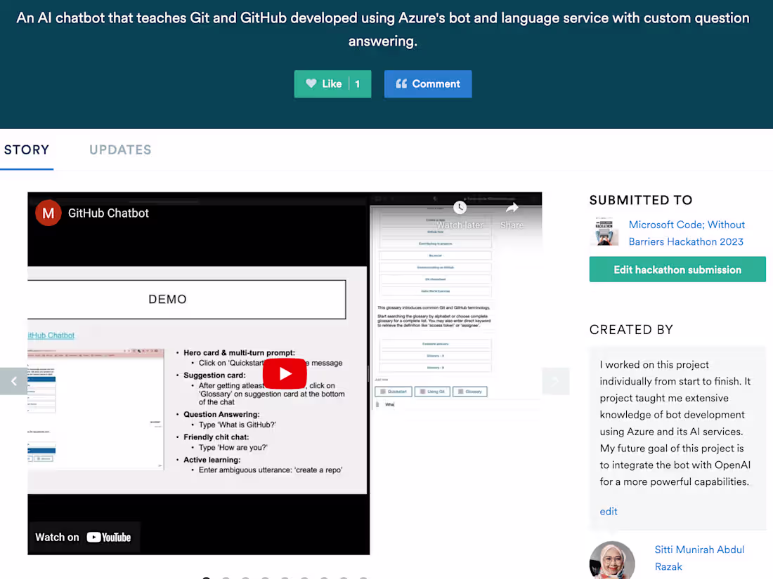 Cover image for GitHub Chatbot