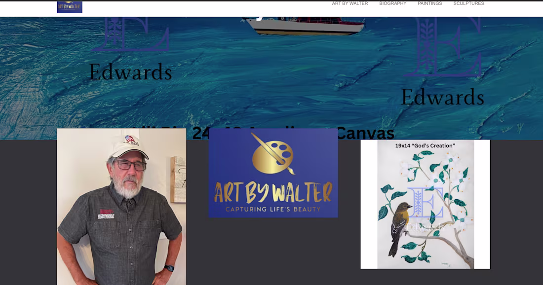 Cover image for https://www.artbywalter.com/   . This