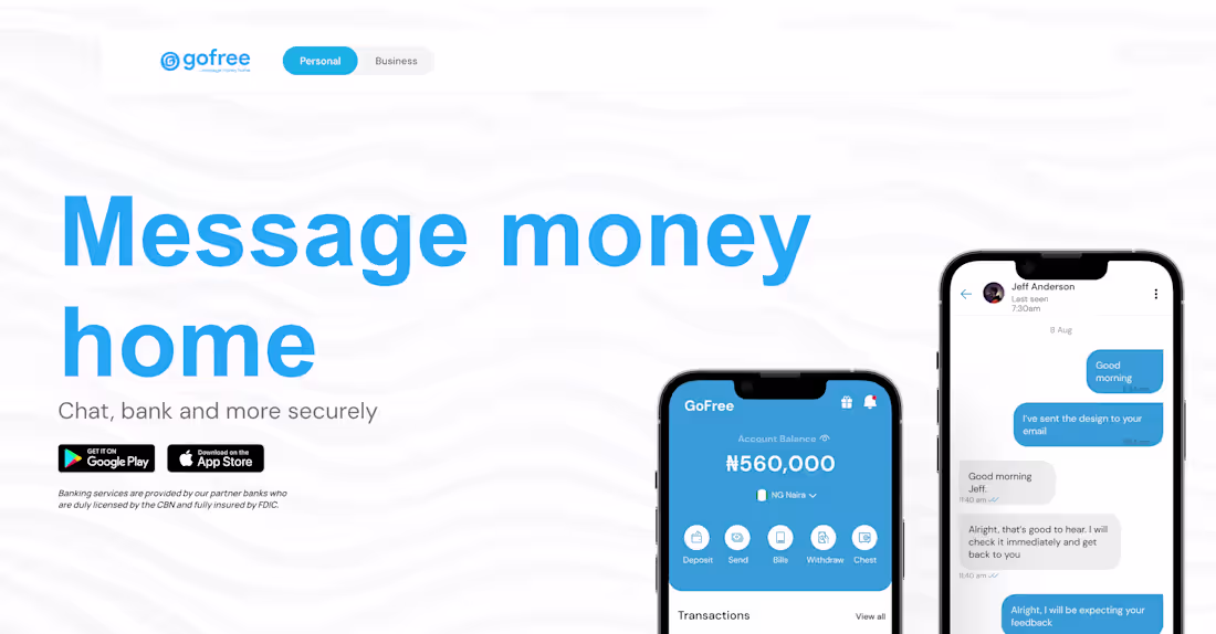 Cover image for GoFree: Chat, bank and more securely