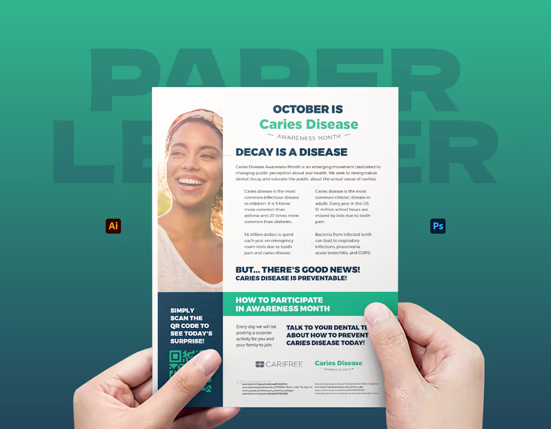 Cover image for Caries Disease Awareness Month Flyer Paper Letter