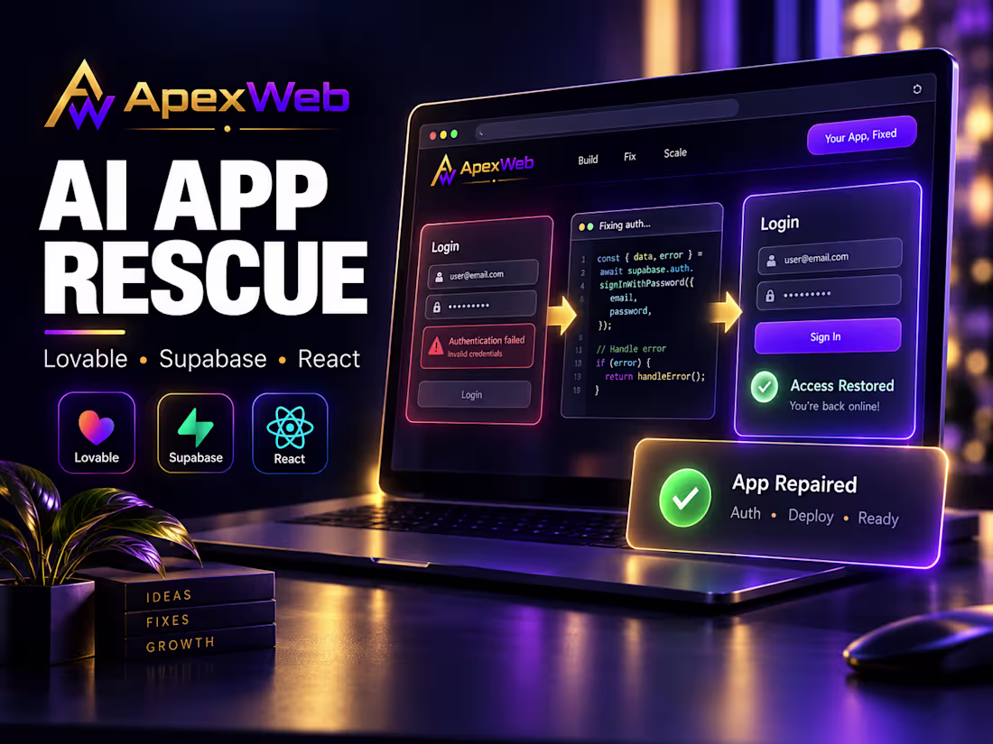 Cover image for AI App Rescue: Lovable & Supabase Launch Repair
