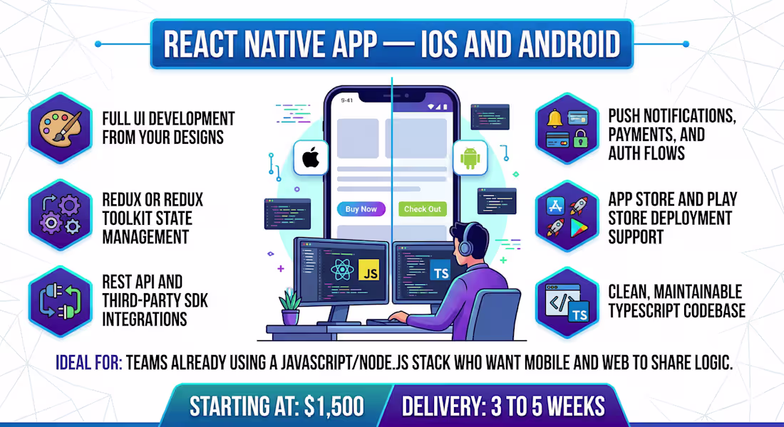 Cover image for React Native App iOS and Android