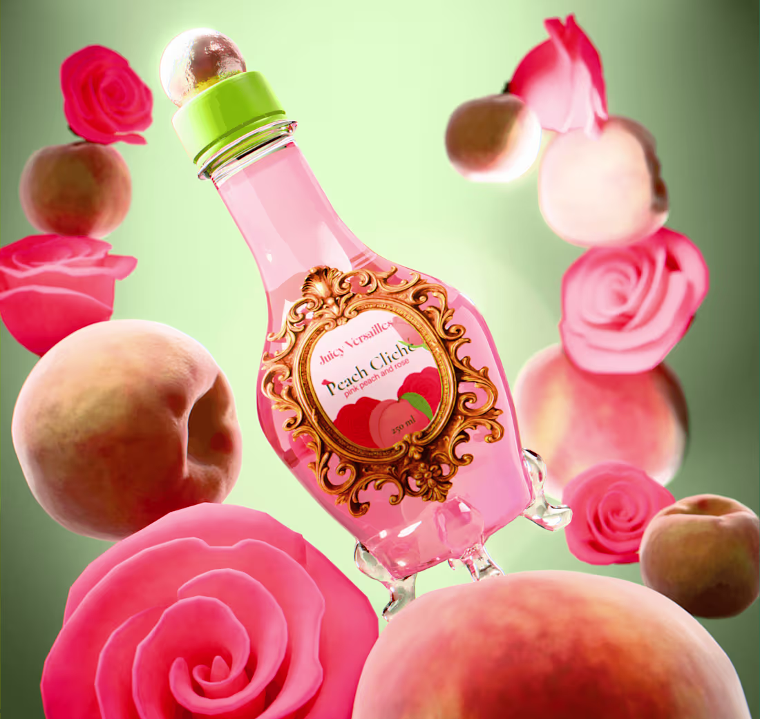 Cover image for Baroque Beverages in Hyperpink, 3D and packaging