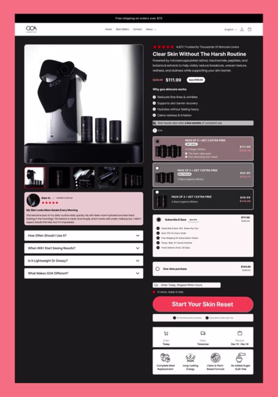 Cover image for Clean, conversion focused skincare buy