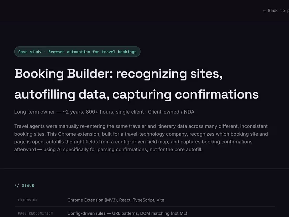 Cover image for Booking Builder — Chrome Extension for Travel Booking Automation