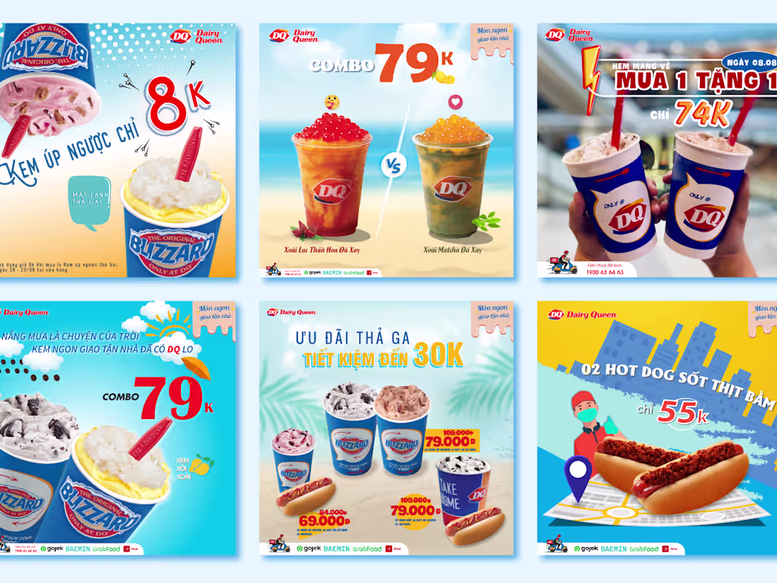 Cover image for Social Media Designs for Dairy Queen Vietnam