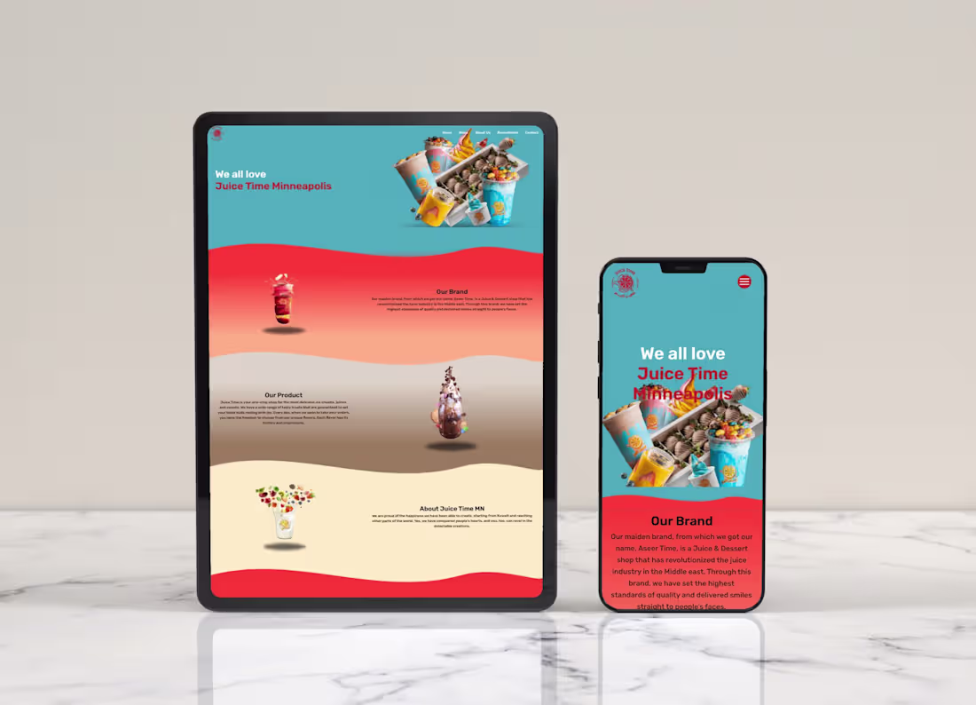 Cover image for We all love Juice Time Minneapolis 🥤✨ I designed and develo...
