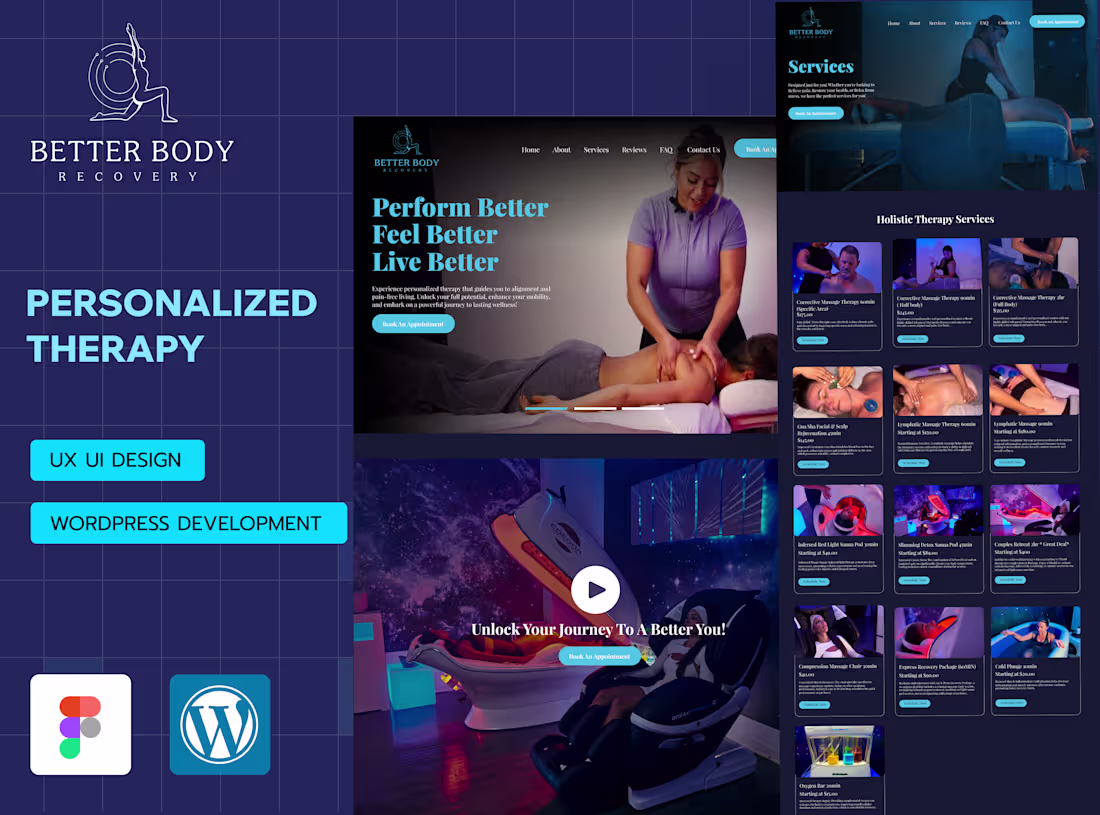 Cover image for Personalized Therapy Web UI/UX Design and WordPress Development