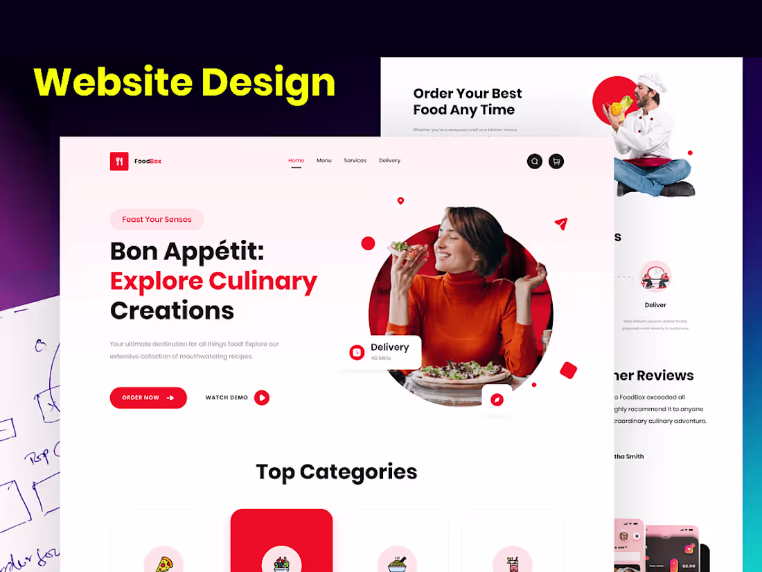 Cover image for Food Landing Page UI Design | Figma