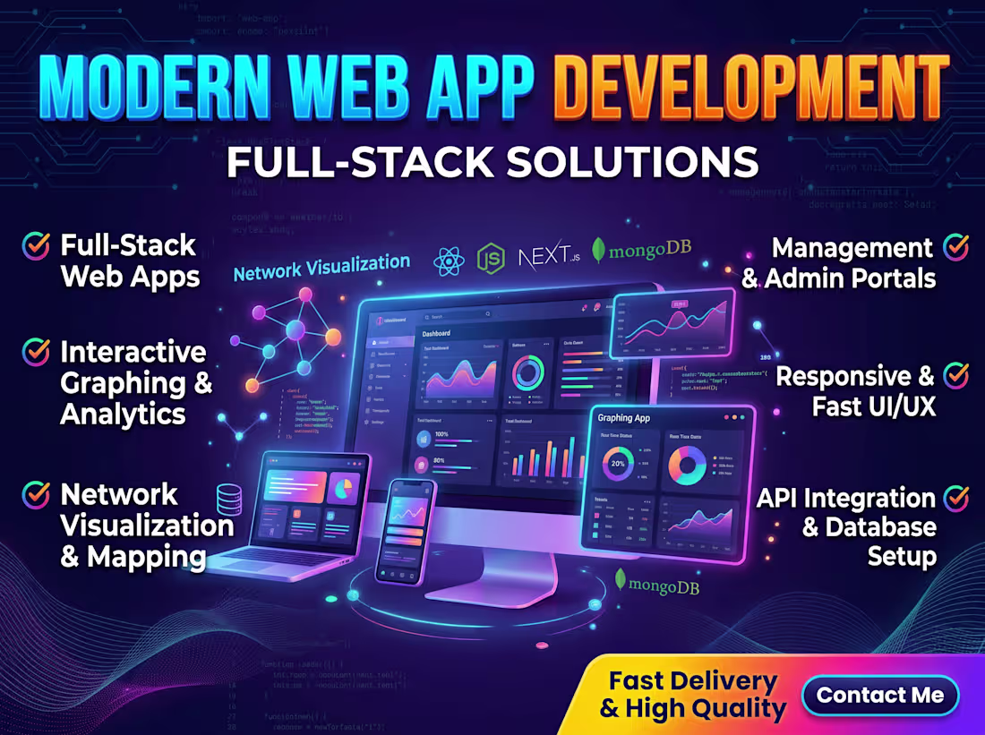 Cover image for I will develop modern website or web application for your needs