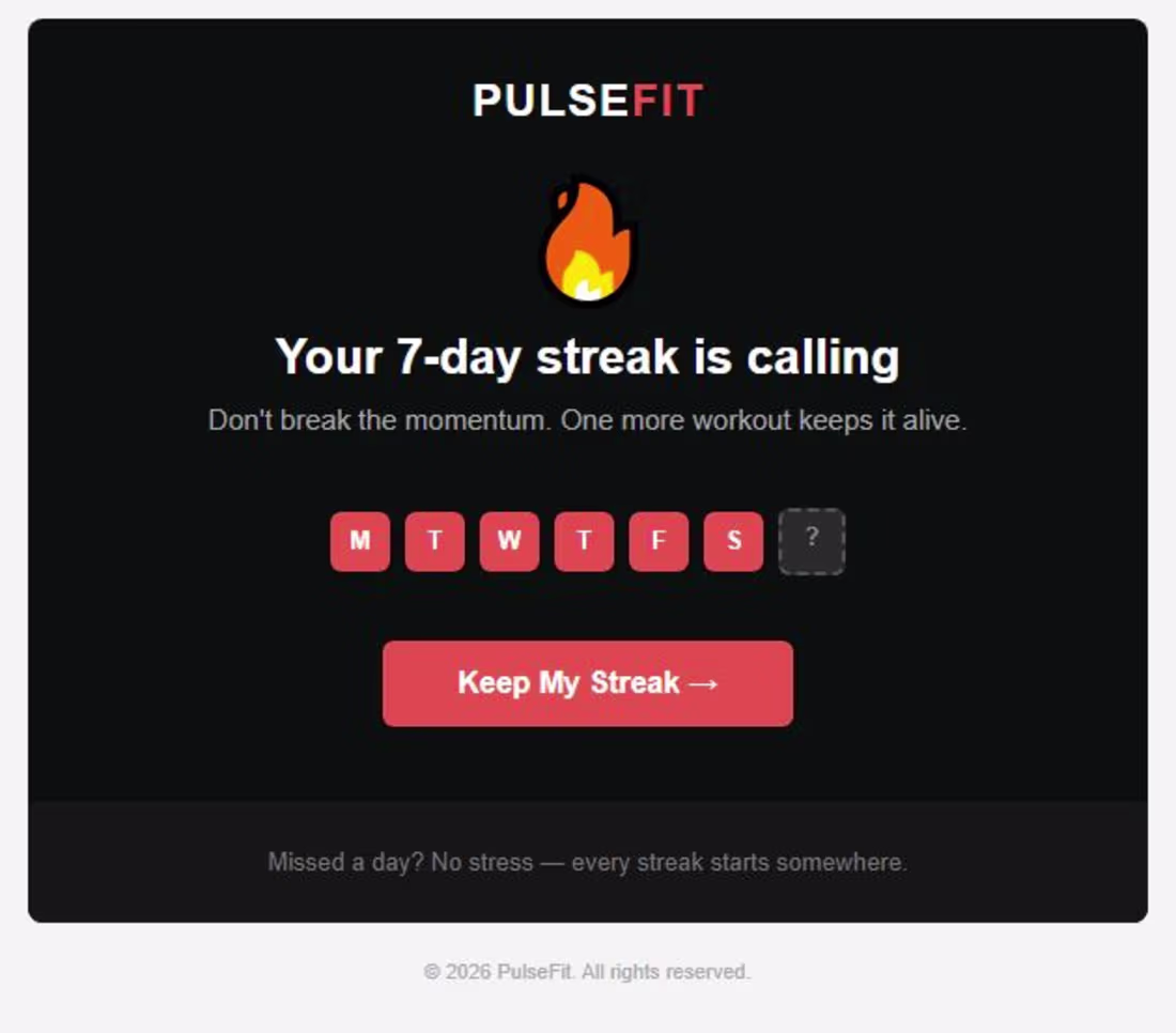 Cover image for PulseFit Welcome Email
Brief: Design and