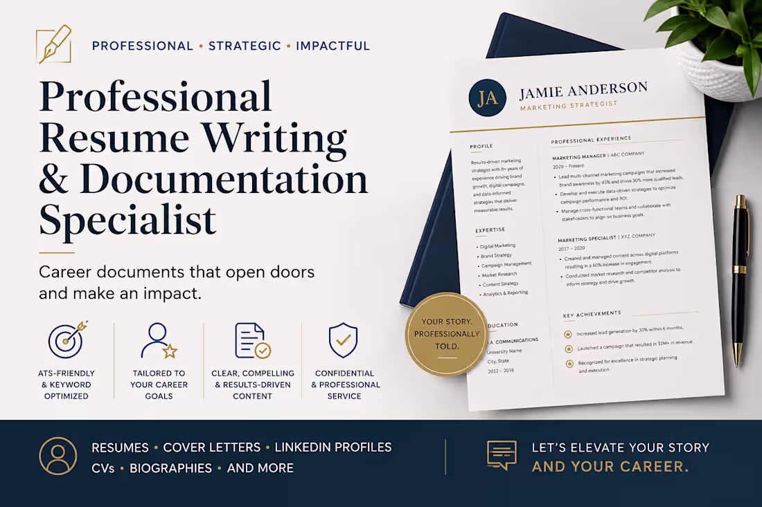 Cover image for Results-driven Resume Writer & Documentation