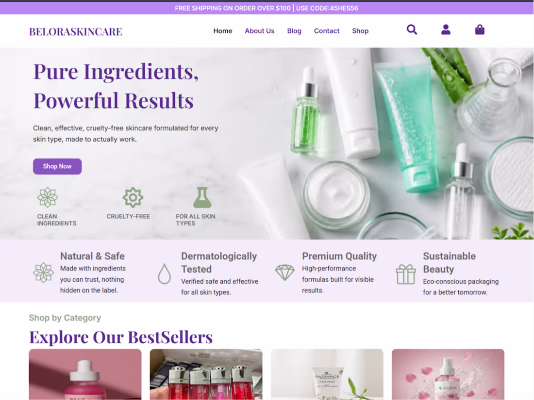 Cover image for Beauty WordPress Website
