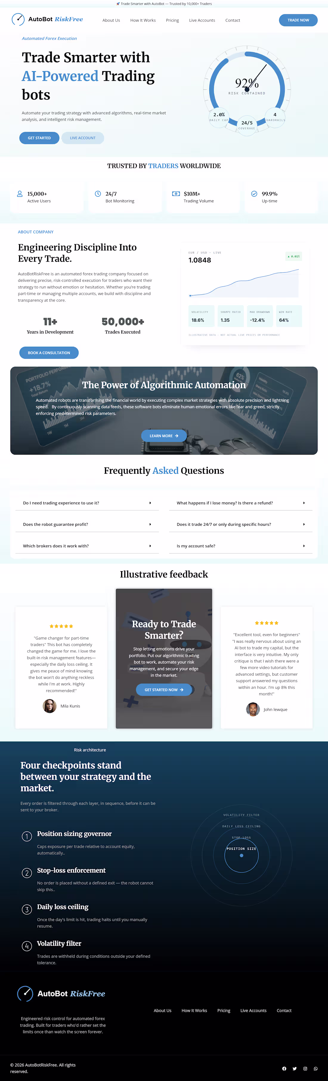 Cover image for Modern AI Trading Bot Website