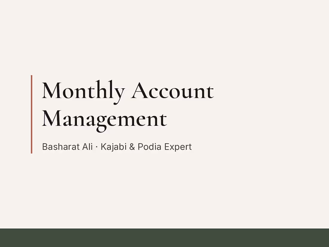 Cover image for Monthly Account Management