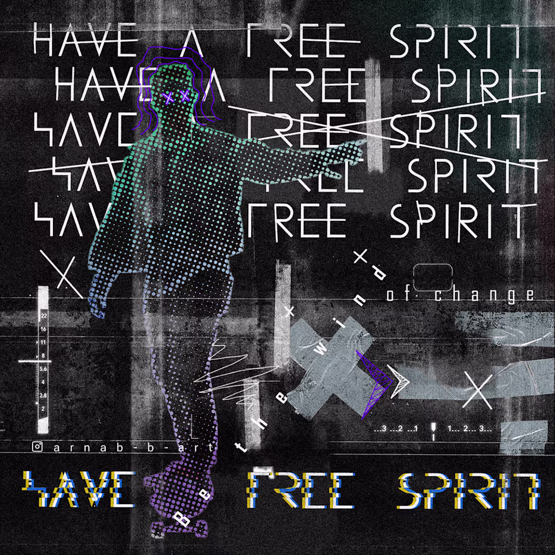 Cover image for "Have a free spirit" Grunge poster design on Behance