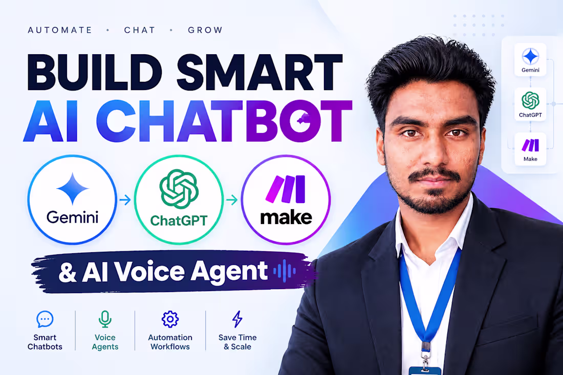 Cover image for AI Chatbot & Voice Agent Setup using Make & Gemini