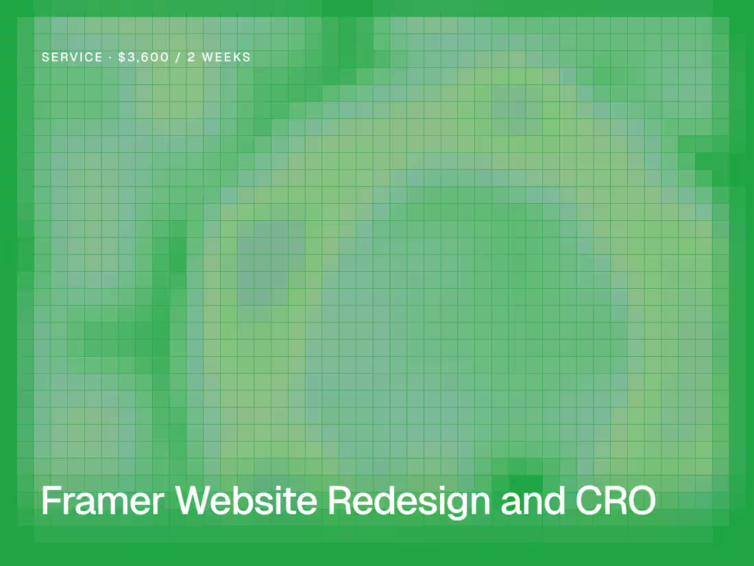 Cover image for Framer Website Redesign and CRO