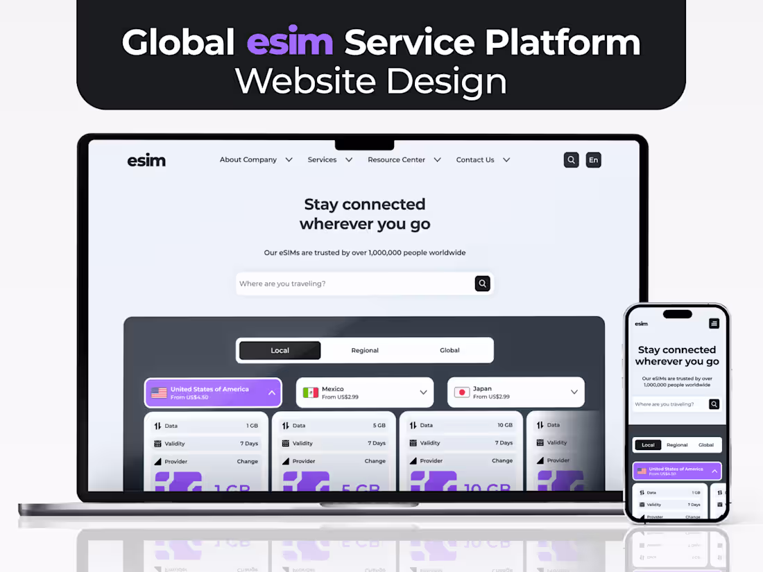 Cover image for Global eSIM Provider Web Design