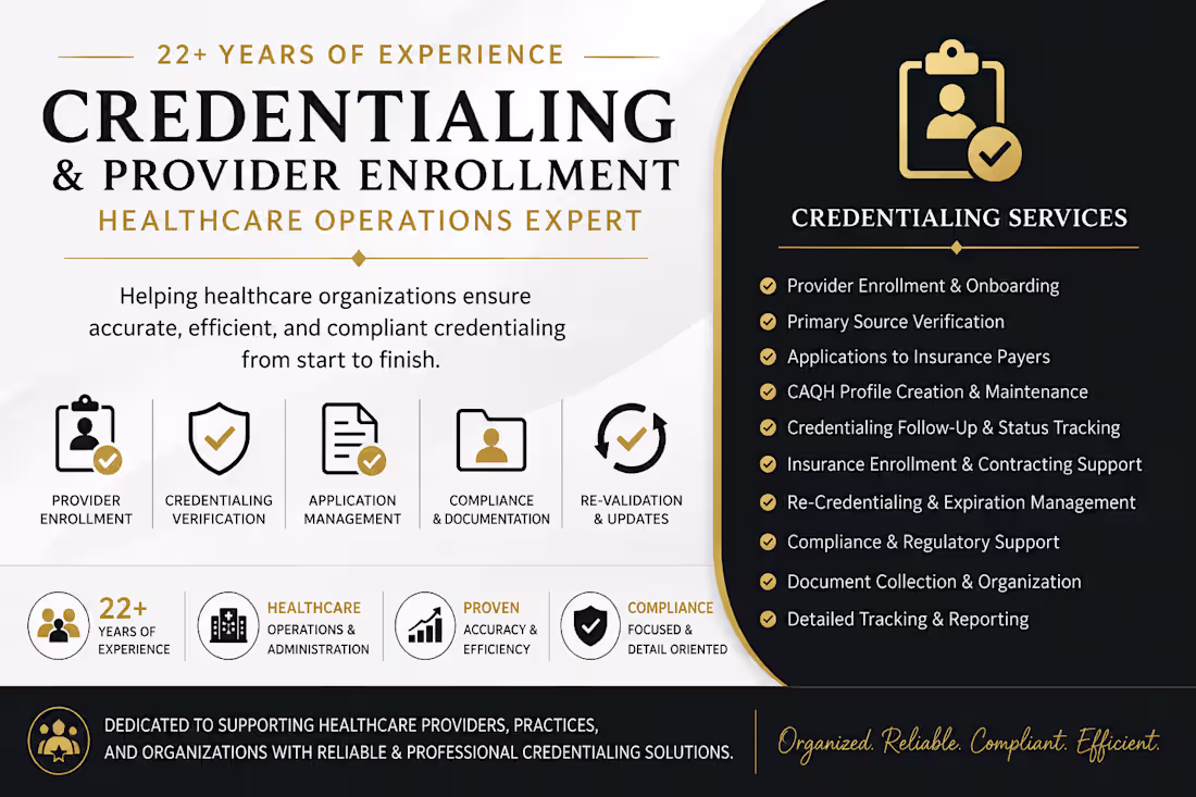 Cover image for Healthcare Credentialing & Provider Enrollment