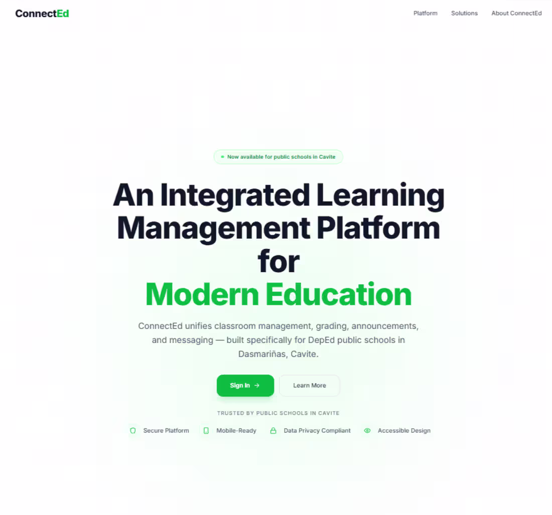 Cover image for ConnectEd - Learning Management System