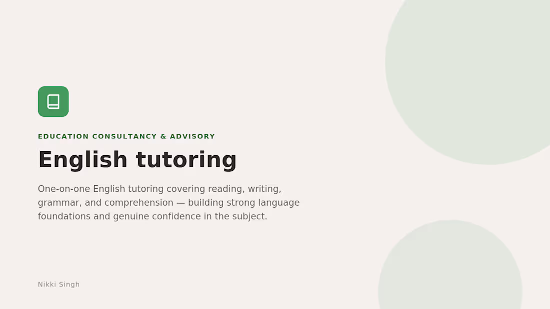 Cover image for English Tutoring