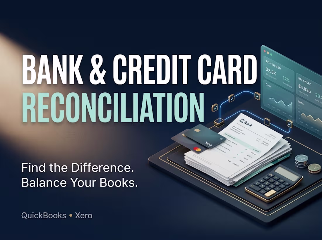 Cover image for Bank & Credit Card Reconciliation for QuickBooks & Xero