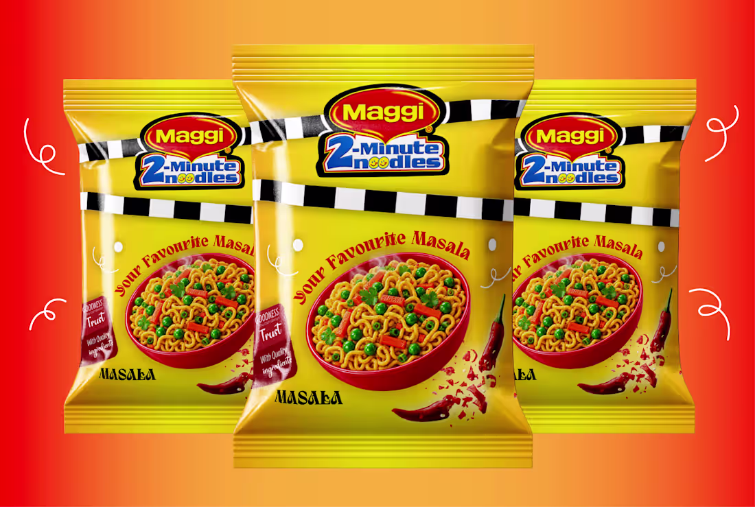Cover image for Maggi Brand Packaging design { This Brand sells Noodles }