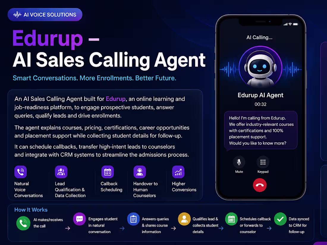 Cover image for Edurup – AI Sales Calling
